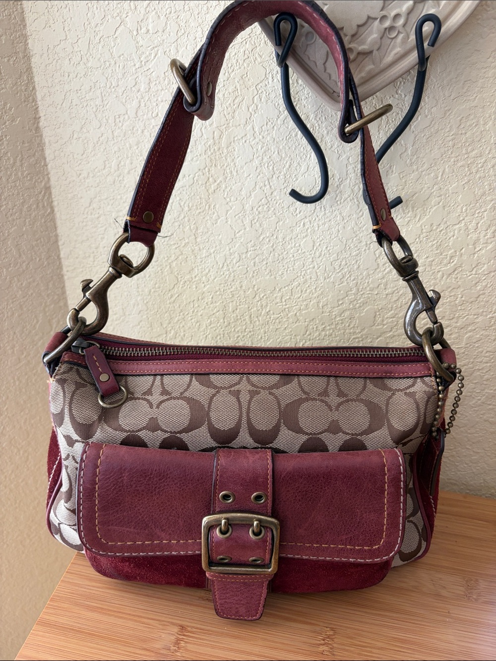 Coach Soho Special Edition Fall 2004 Signature Sueded Flap shoulder bag.